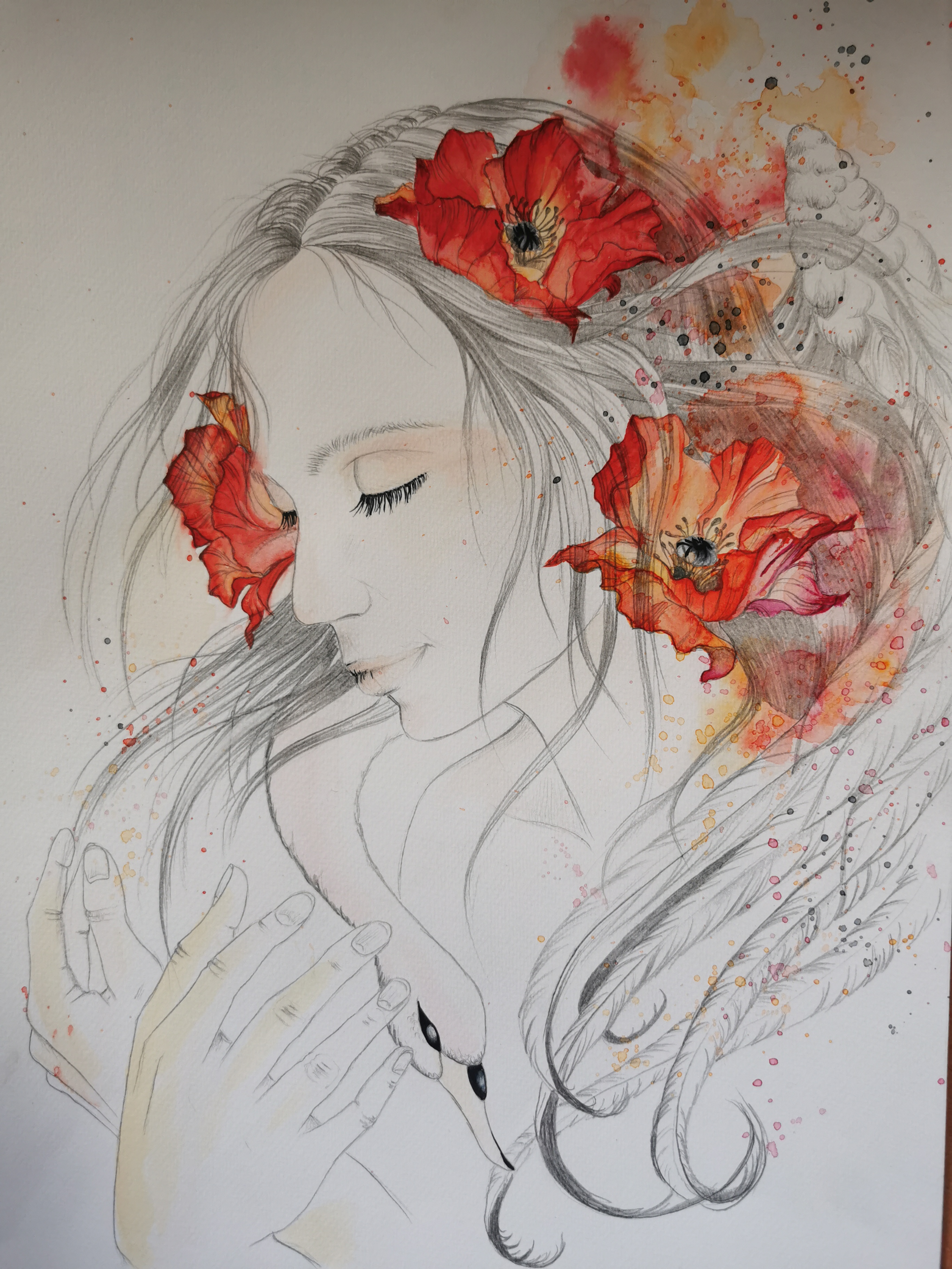 Danseuse soufie - pour Vanessa, Aquarelle et crayon sur papier, A3