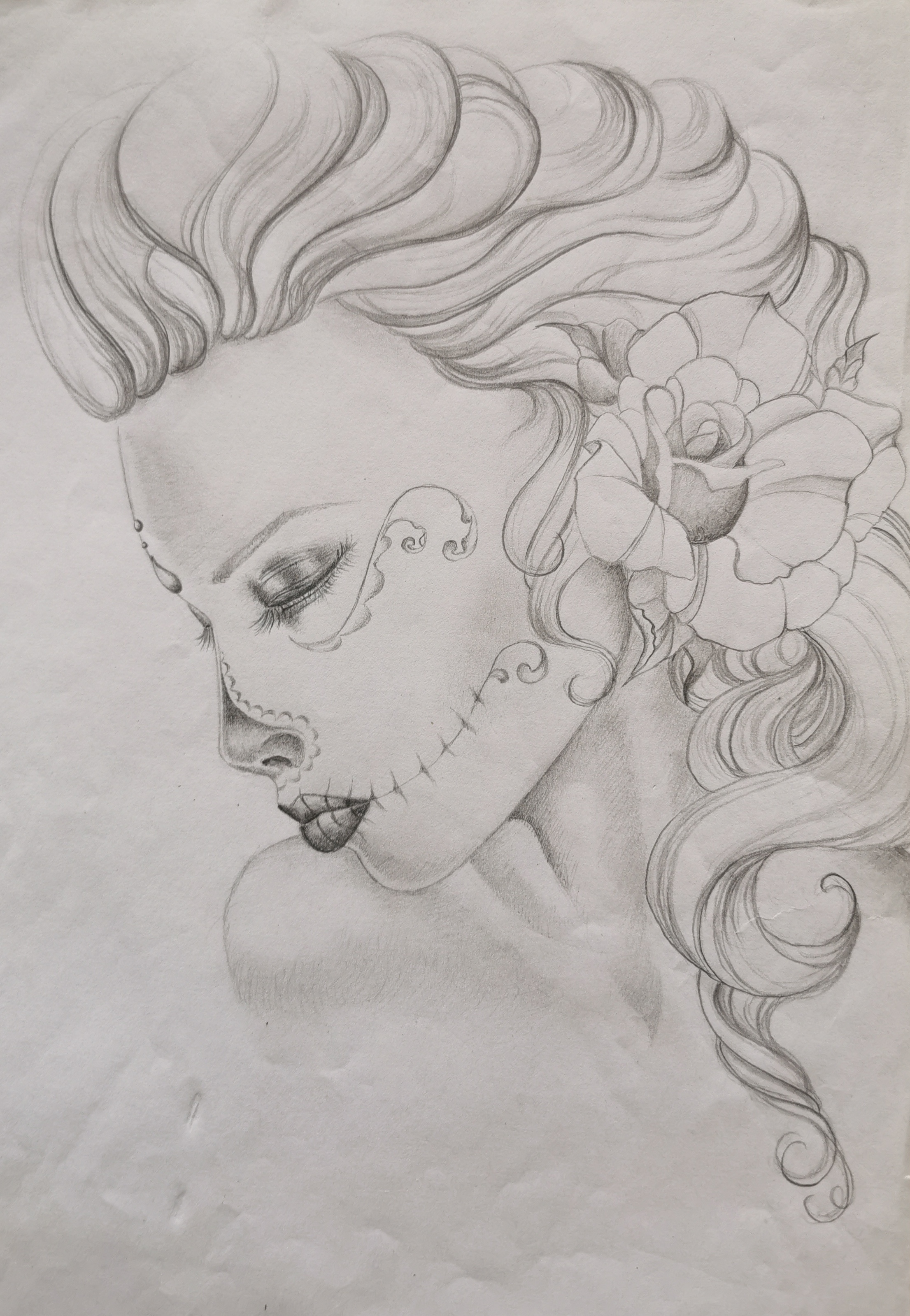 Sugar Skull, Crayon, A4